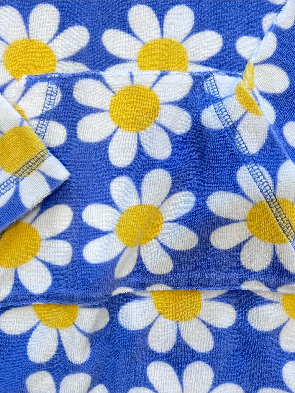 Mini Boden Blue Daisy Hooded Kids Swim Coverup